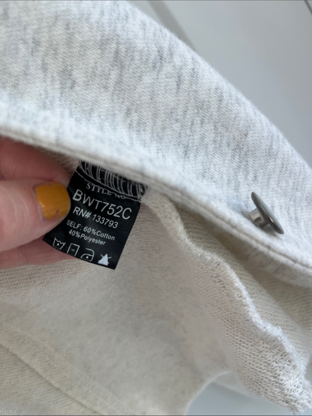 POL Cream Heather Gray Raw Hem Balloon Sleeve Crop Jacket Sweatshirt Shacket M - Picture 11 of 11